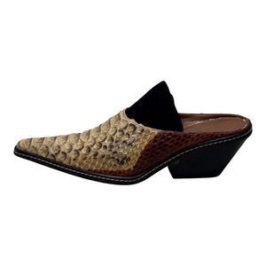 Donald J Pliner Python Leather Mule Heels Pointed Toe Italy Women’s 7.5 N